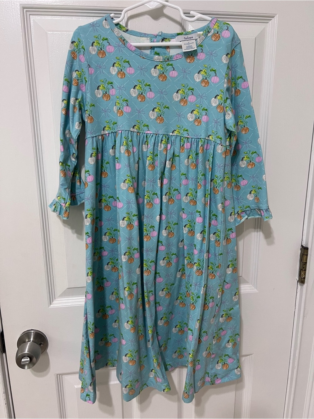 Carter's Light Blue Pumpkin Print Girls' Casual Dress